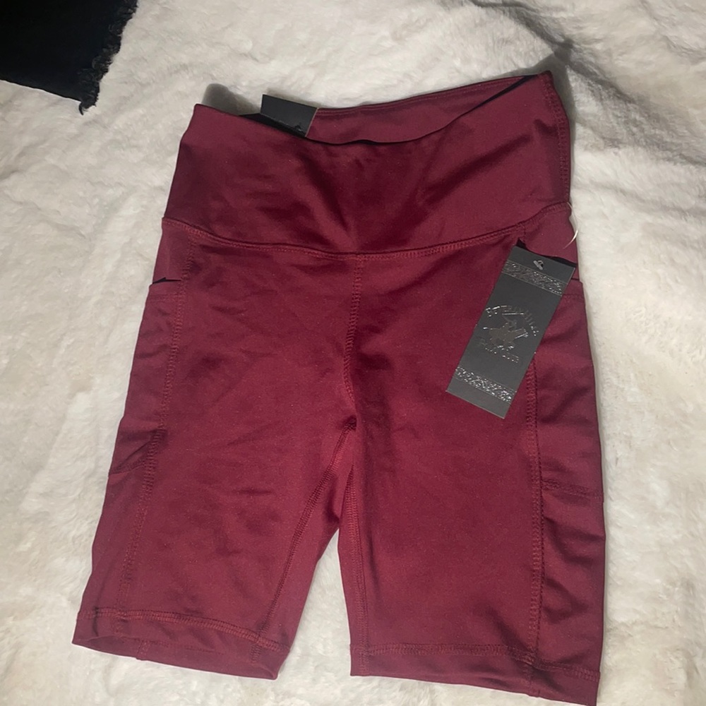 Burgundy Athletic Biker Shorts